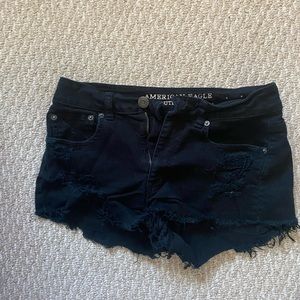 Black jean shorts